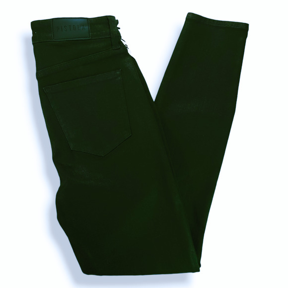 NWT Pistola Aline Coated High-Rise Skinny Ankle Jeans Sz. 27x27 Coated Forest - Picture 1 of 10